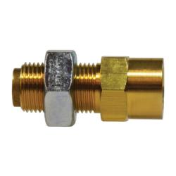 860606 - 3/8-in Push-In Brass Bulkhead Union with FNPTF Connection