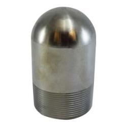 91011 - 4 in MPT Steel Bull Plug, Zinc-Plated, 150 psi, Schedule 40