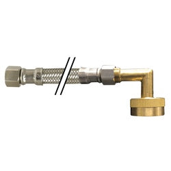 924297 - 3/8 in x 96 in Stainless Steel Ice Maker Connector with 3/4 in Inlet and Elbow