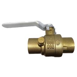 941163LFD - 1/2 in Sweat x Sweat Ball Valve with Drain, 600 psi, Stainless Steel and Lead-Free Brass