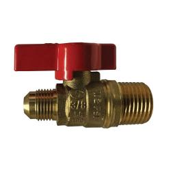 943347 - 3/8-in x 1/2-in Forged Brass Gas Ball Valve with Flare and MPT Connections