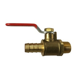 944130 - 3/8 in Hose Barb to MPT Mini Ball Valve, Forged Brass, 2.12 in Length