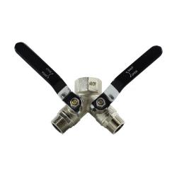 947125 - 1 x 3/4-in Non-Vented Ball Valve, FPT x MPT, Forged Nickel-Plated Brass, 600 psi