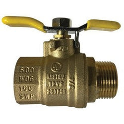 948174T - 1-in MPT x FPT Tee Handle Ball Valve, Chromium-Plated Brass, 600 psi WOG, -20 to 300°F