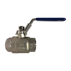 949162 - 3/8 in FPT 2-Piece Ball Valve, 316 Stainless Steel, 2.13 in Length, 1/4-Turn Locking Handle