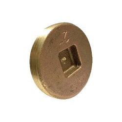 970702 - 2-1/2 in MIP Cast Brass Countersunk Cleanout Plug, 150 psi Rating