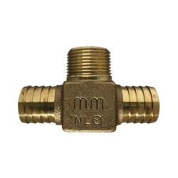 973970LF - Lead-Free Brass Branch Tee - 1 in Hose Barbed x 1 in Hose Barbed x 3/4 in MIP