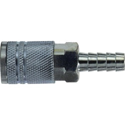 98841 - 3/8-in Female Industrial Interchange Coupler with 3/8-in Hose Barb, Durable Steel Construction