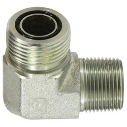 FS2501108 - 90° Elbow Steel Fitting, 1-14 Male ORFS x 1/2 in MIP, 6000 psi