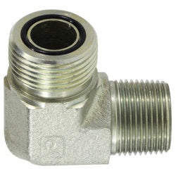 FS250164 - Steel 90° Elbow Fitting 3/8 in Male ORFS x 1/4 in MNPT, 6000 psi, 375°F
