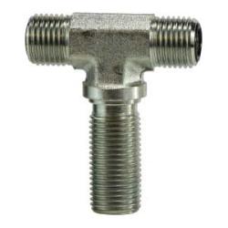 FS27034 - Steel Bulkhead Union Branch Tee Fitting, 1/4 in Male O-Ring Face Seal, 9/16-18 Thread