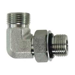 FS6801810 - 90° Steel Elbow Fitting - 13/16 in Male ORFS to 7/8 in Male ORB