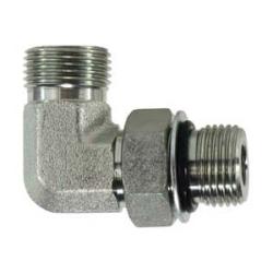 FS680144 - 90-Degree Steel Elbow Fitting - 9/16 in Male ORFS x 7/16 in Male ORB