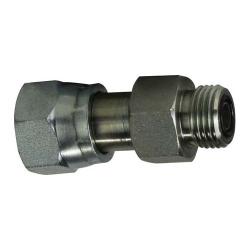 FSO240684 - Steel Reducer, 1/2-in Female O-Ring Face Seal Swivel x 1/4-in Male O-Ring Face Seal, 6000 psi