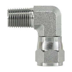 SS6501-16-16 - 90-Degree Elbow Stainless Steel Adapter, 1-in Male NPTF x 1-in Female JIC Swivel