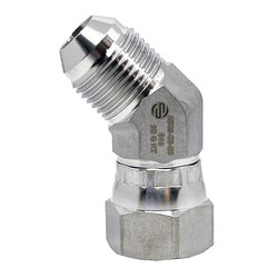SS6502-10-10 - 45-Degree Elbow Adapter, 5/8-Inch Male JIC to Female JIC Swivel, 316 Stainless Steel