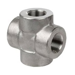 103392 - 304 Stainless Steel Cross Fitting, 3/8-in Female NPT (4 Ports), 3000 lb Pressure Rated