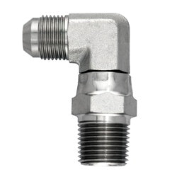 2501-S-04-04 - Steel 90-Degree Swivel Elbow, 1/4-in Male JIC x 1/4-in Male NPTF