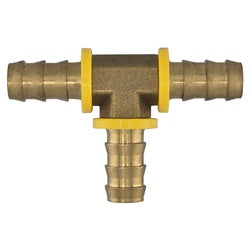 30339 - 5/8-in Push-On Tee with 3 Hose Barbs in Durable Brass