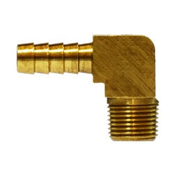 32043B - 1/2-in Hose Barb x 3/8-in Male NPTF Brass 90-Degree Male Elbow Fitting