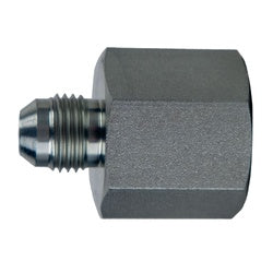 7003-06-04 - Steel Rigid Adapter with 3/8" Male JIC and 1/4" Female BSPP Connections