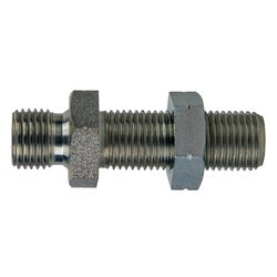 9722-08-08-LN - 1/2-in Male BSPP Bulkhead Union with Locknut, Steel, 59 mm Length