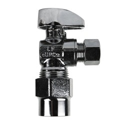 746467MH - Chrome-Plated 90-Degree Angle Supply Stop - 1/2 x 3/8 in, Lead-Free Brass