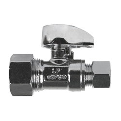 746556MH - 5/8 x 3/8 in Chrome-Plated Lead-Free Brass Straight Supply Stop with 90° Quick-Turn Handle