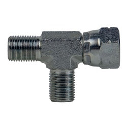 9326-02-02-02 - 29mm Steel Swivel Run Tee with 1/8-inch Male and Female BSPP Connections