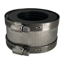 970820 - 3 in x 2 in Stainless Steel Reducing No-Hub Coupling for Sewer and Drainage