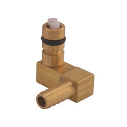 P-1523-000 - 1/4 in Barbed Brass 90-Degree Elbow Fitting with Shut-Off for CO2 Applications
