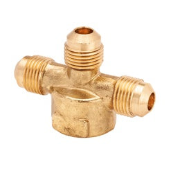 04093-08100812 - 1/2 in Male Flared x 5/8 in Male Flared x 1/2 in Male Flared x 3/4 in Female NPT Brass Cross Fitting