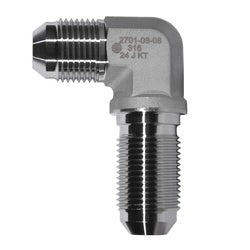 SS2701-16-16 - 90-Degree 1 in JIC Male Bulkhead Elbow Adapter, 316 Stainless Steel