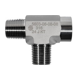 SS5603-02-02-02 - 1/8-in Male NPTF x 1/8-in Female NPTF x 1/8-in Male NPTF Stainless Steel Pipe Tee