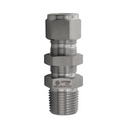 SSC27061008 - Stainless Steel Mid-Lok Bulkhead Union, 5/8 in Tube x 1/2 in Male NPT, 2951 psig
