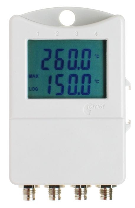 Thermometer for 4 external probes with display