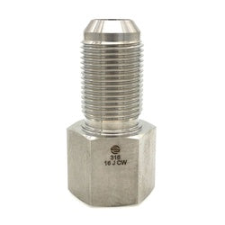 SS2705-16-16 - 1 in Male JIC & 1 in Female NPTF Bulkhead Connector, 316 Stainless Steel, 3.228 in Long