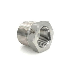 SS5406-06-04 - 3/8 in MNPT to 1/4 in FNPT Stainless Steel Hex Reducer Bushing
