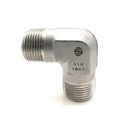 SS5500-06-06 - 90-Degree Elbow 316 Stainless Steel Adapter, 3/8 in MNPT x 3/8 in MNPT