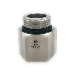 SS6405-06-06 - 3/8 in Male ORB to 3/8 in FNPT Stainless Steel Adapter, 1.33 in Length