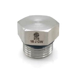 SS6408-16 - 1 in Male SAE ORB Stainless Steel Hex Head Plug, 1000°F