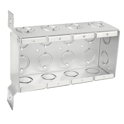 2-1/2" Four Gang Bracketed Masonry Box With Deep Non-Gang able Knockouts Conduit TB-425-F (Pack of 20)