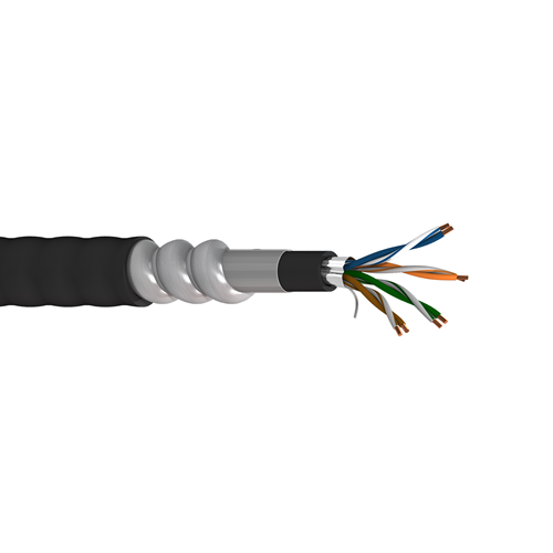 Belden 127903A 22 AWG 4 Pair Solid Bare Copper AIA Armor Cat 5e DataTuff Cable