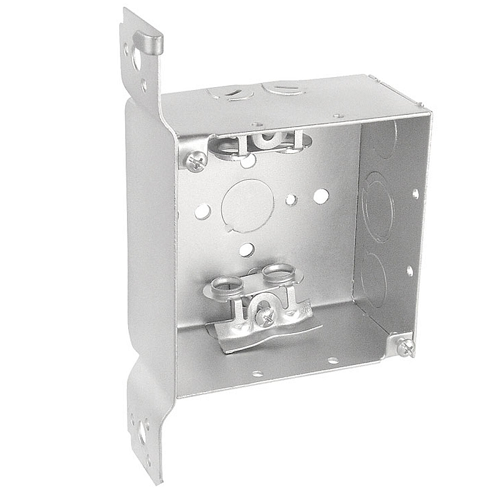 4 Inch Square Bracketed Junction Box 2-1/8 Inch Deep Welded With Mc/Bx Clamps 52171-WBBX (pack of 35)