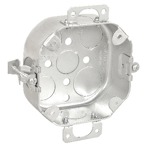 4 Inch Octagon Box For Cut In Old Work 1-1/2 Inch Deep 4 Threaded Mounting Tabs 54151-DEOW (Pack of 50)