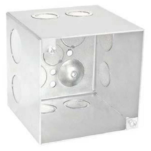 4 Inch Square 3-1/2 Inch Extra Deep Junction Box 1 Inch Side Knockouts ...