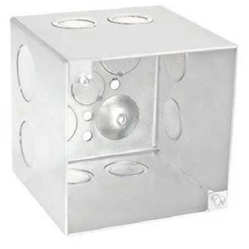 4 Inch Square 3-1/2 Inch Extra Deep Junction Box 3/4 Inch Side Knockouts 52181-3/4 (pack of 20)