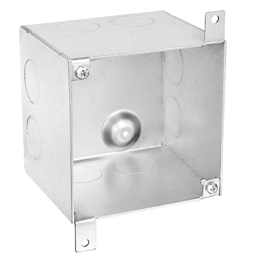 4 Inch Square 3-1/2 Inch Extra Deep Concrete Box 3/4 Inch Side Knockouts 52181-3/4-SPKR (pack of 15)