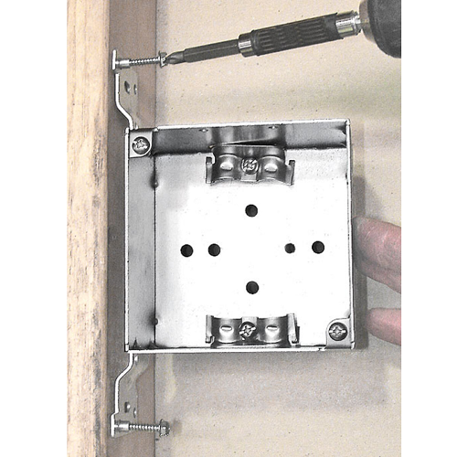 4 Inch Square Junction Bracket Box 2-1/8 Inch Deep Welded With Mc/Bx Clamps 52171-FBX (pack of 75)
