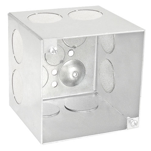 4 Inch Square Junction Box 4 Inch Deep (8) 1 Inch Side Knockouts 52191-1 (pack of 20)